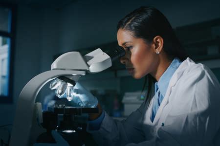 Scientist in a water testing laboratory